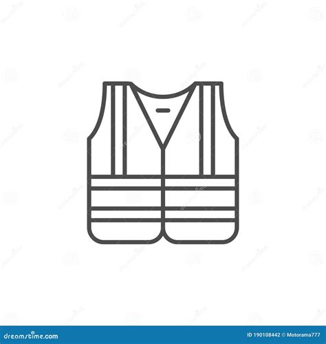 reflective jacket  outline icon stock vector illustration  save