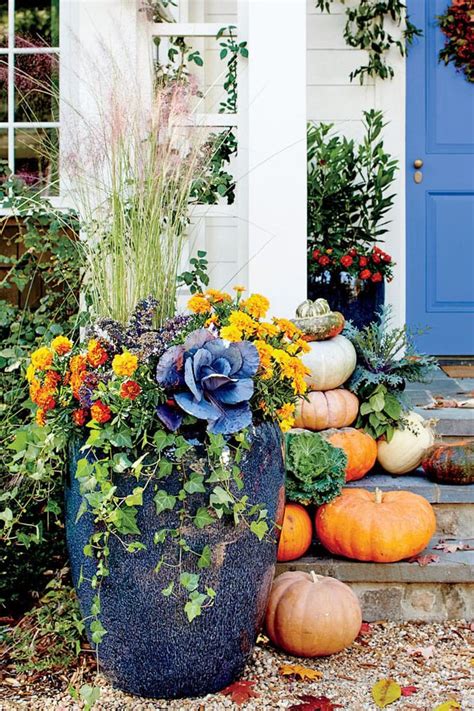 beautiful fall planters  easy outdoor fall decorations  piece