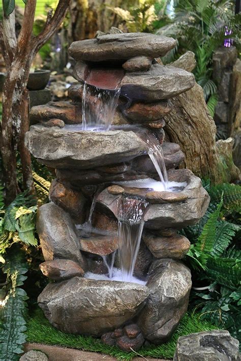 floor water fountain electric pump rock garden outdoor water fountains outdoor diy garden