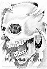 Grayscale Skulls Flesh sketch template