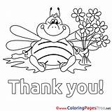 Coloring Thank Pages Bee Sheet Title sketch template