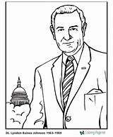 Coloring Johnson Lyndon Pages Presidents President Printable Patriotic 36th Printing Help Go Printables Usa Print States United sketch template