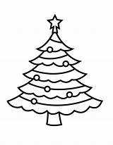 Tree Christmas Coloring Pages Simple sketch template