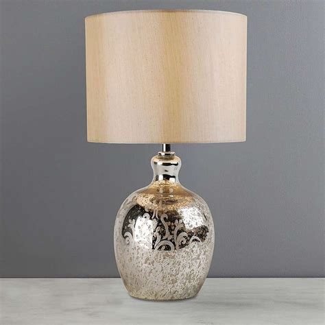 Vellisca Floral Etched Mercury Glass Table Lamp Dunelm