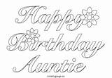 Birthday Aunt Happy Auntie Coloring Pages Cards Drawing Printable Color Template Clipart Print Getcolorings Getdrawings sketch template