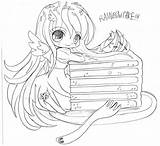 Deviantart Coloring Pages Ldshadowlady Cake Yampuff Img00 Sketch Chibi Source sketch template