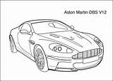 Aston V12 Dbs Coloriage Kolorowanki Kolorowanka Druku Kombajn Drukowanka Sheets Numéro Véhicules sketch template