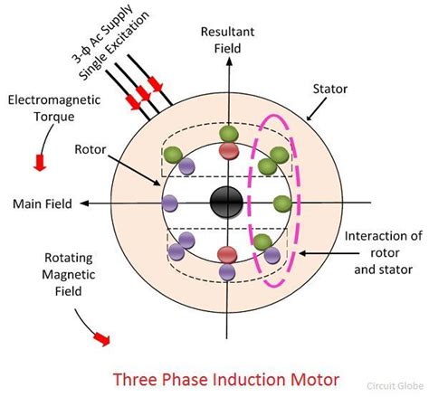 working principle   induction motor circuit globe