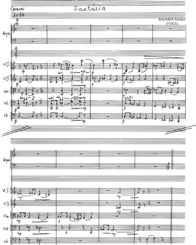 Fantasy For Harp And String Orchestra Full Score Sheet Music By Sándor