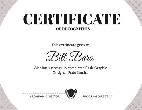 create certificate  recognition   certificate templates fotor