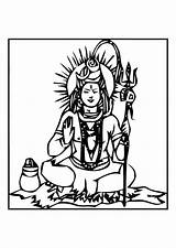Shiva Coloring Pages Shiv Edupics Print Sketch Female Kleurplaat Printable Large Shivji Ganesha sketch template