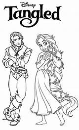 Rapunzel Coloring Tangled Flynn Rider Pages Disney Coloringpagesfortoddlers Princess Sheets sketch template