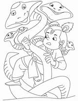 Krishna Pages Coloring Lord Naag Kalia Bheem Baby Sketch Outline Slayer Chota Colouring Drawing Kids Drawings Print Getcolorings Sudama Printable sketch template
