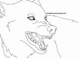 Wolf Lineart Transparent Deviantart Coloring Snarling Background Template sketch template