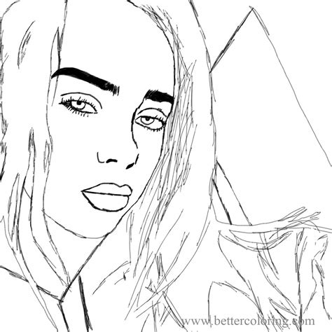 billie eilish sketch coloring pages  printable coloring pages