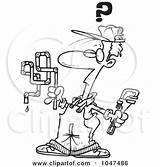 Plumber Cartoon Confused Outline Toonaday Royalty Illustration Clip Clipart Rf Ron Leishman Toilet Geyser Viewing Male Happy Clipartof sketch template