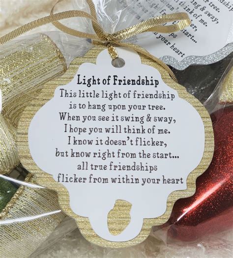 friendship bulb gift  friend  poem light   true etsy
