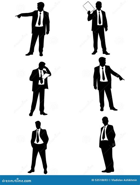 six businessman silhouettes stock vector illustration of approaching