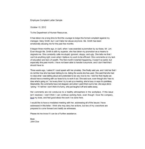 spectacular tips  sample workplace bullying complaint letter