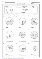 Sector Area Arc Length Worksheets Sheet Finding Formula Find Circles Given Each sketch template