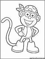 Dora Coloring Pages Boots Explorer Monkey Backpack Kids Animal Color Cartoon Template Choose Board Comments Google sketch template
