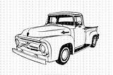 Ford F100 1956 Dxf Muscle sketch template