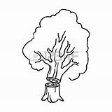 Drawing Cutting Tree sketch template