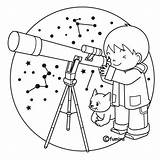 Coloring Pages Telescope Para Space Color Printable Print Colorear Constellation Coloringbook4kids Worksheets Worksheet Dibujos Viendo Colorir Kids El Estrellas Las sketch template