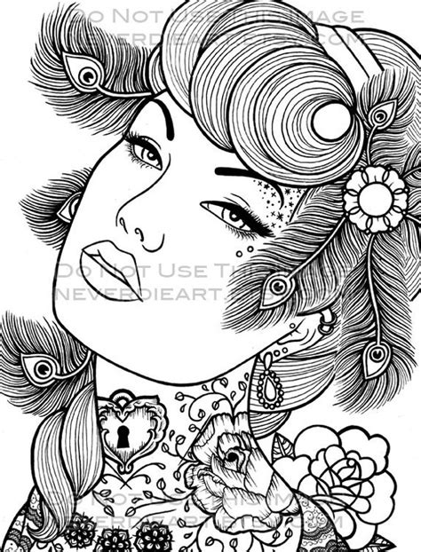 digital  print   coloring book outline page
