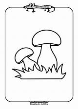 Coloring Mushroom Mushrooms Six Pages Easy Simple Slice Sheet Template sketch template