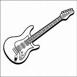 Guitar Coloring Bass Drawing Print Kids Electric Printable Clipart Cool Guitars Instrument sketch template