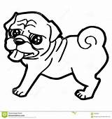 Pug Coloring Pages Dog Cute Cartoon Puppy Funny Drawing Outline Book Vector Pugs Color Printable Illustration Print Drawings Getcolorings Pals sketch template