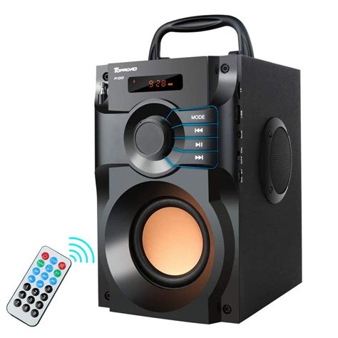 toproad  portable bluetooth speaker wireless stereo bass subwoofer  fm radio remote