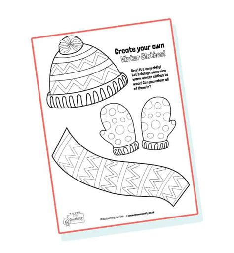winter clothes colouring winter clothing resources
