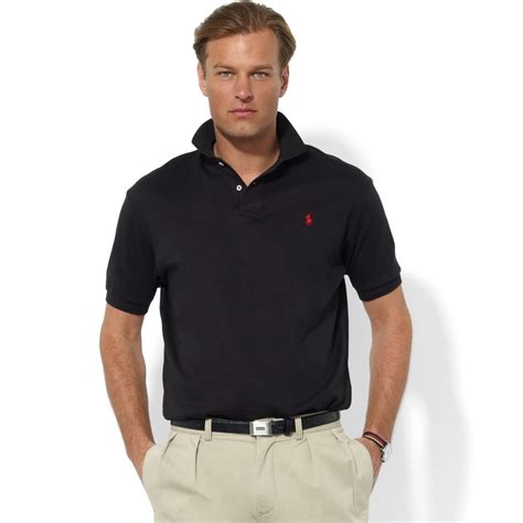 lyst ralph lauren classic fit interlock core polo shirt  black  men