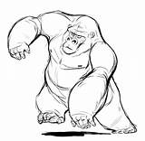 Gorilla Sketch Simple Silverback Sketches Drawing Cartoon Studies Getdrawings Animals Good sketch template
