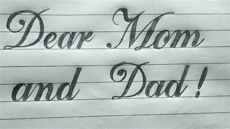 write mom  dad  cursive marian