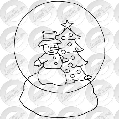 snow globe outline  classroom therapy  great snow globe clipart