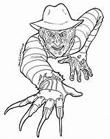 Freddy Krueger Coloring Scary sketch template