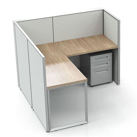 shaped office cubicle workstation desk  drawers