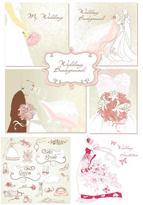 wedding backgrounds  elements design vector