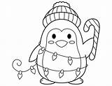 Candy Coloring Cane Penguin Pages Printable sketch template