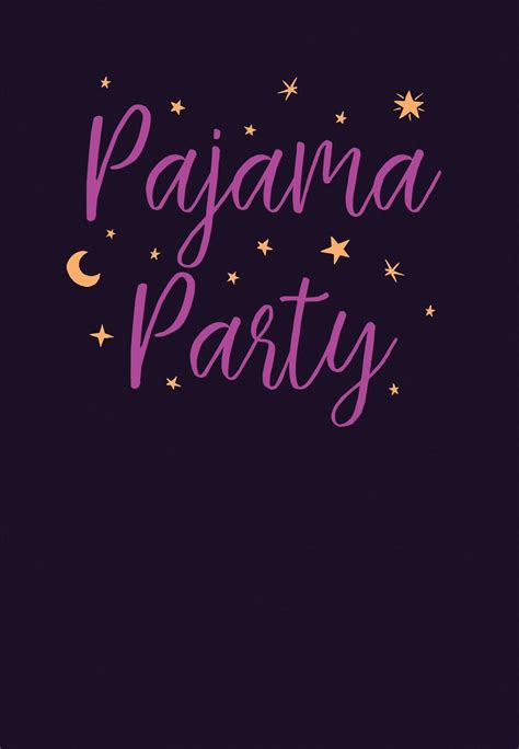 pajama party invitation template card template