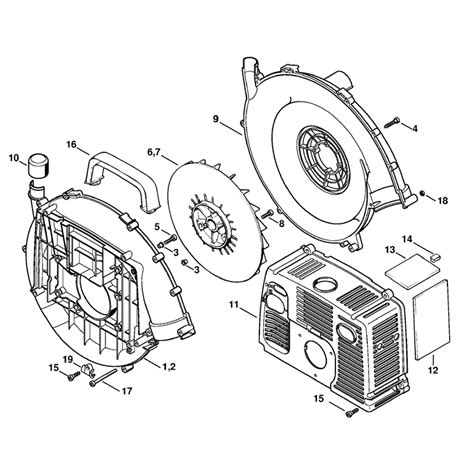 stihl br   backpack blower br   parts diagram fan housing