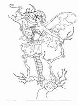 Coloring Pages Fairy Amy Brown Elf Colouring Strange Adult Magic Fantasy Elves Faries Fae Printable Books Wings Mythical Mystical Myth sketch template