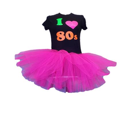 i love 80s neon tutu skirt 80 s fancy dress tshirt set hen party music