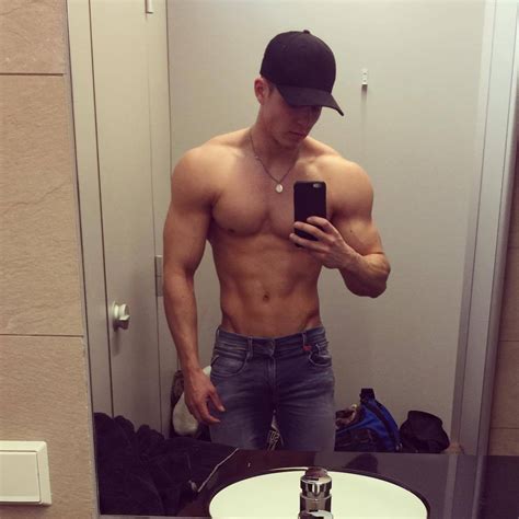 Hot Guys Huge Wide Shoulders Joe Dahler Shirtless Jeans Selfie
