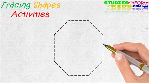 tracing shapes worksheets  kindergarten  printable  youtube