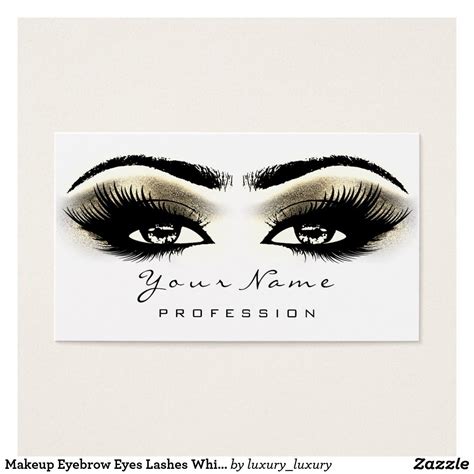 makeup eyebrow eyes lashes white spa gold business card panel wall art