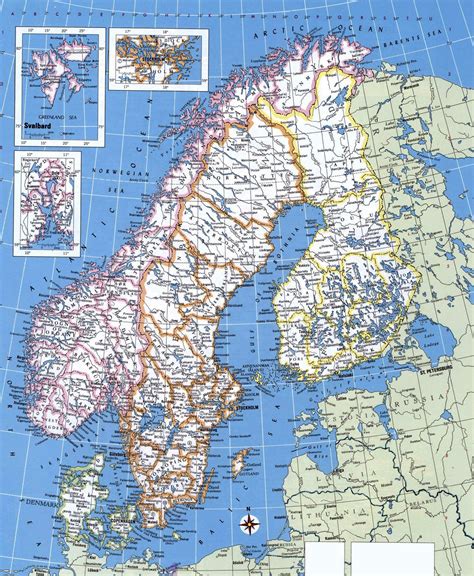 detailed map  norway map  detailed norway northern europe europe